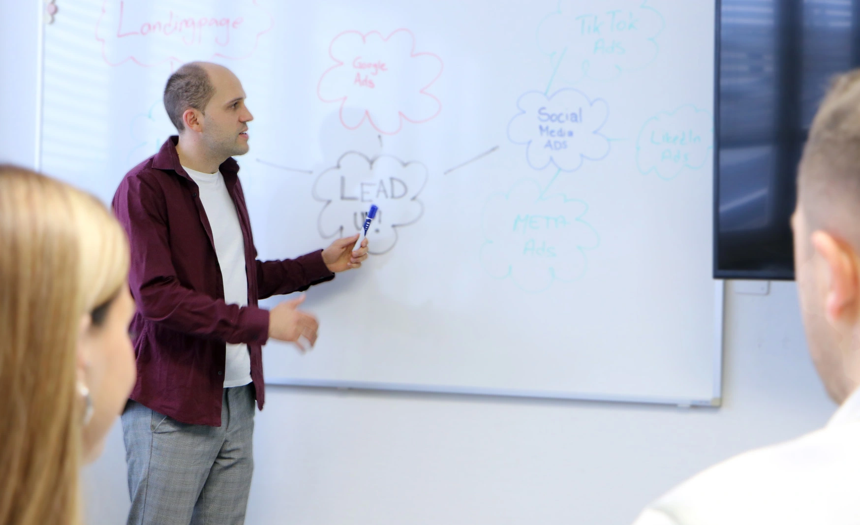 Teammeeting zur Leadgenerierung und digitalen Werbung in der Schweiz